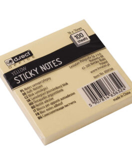 Notepaper/adhesive D.Rect 76x76mm yellow