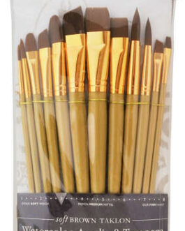 Synthetic brushes set 12pcs Brown Taklon Royal & Langnickel