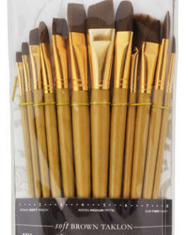 Synthetic brushes set 12pcs Brown Taklon Royal & Langnickel