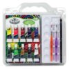 Acrylics Set Clamshell 10pcsx5ml+brushes 15 pieces