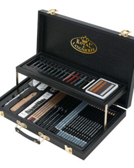 Sketching set in a wooden box 52 pieces Two-Tier Black™ series